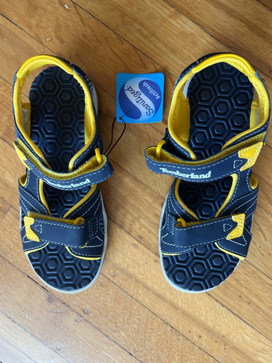 Timberland Other - Timberland unisex blue yellow sport sandals 1 water shoes flip flops Velcro